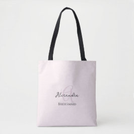 Modern Minimalistisch Blütenrosa Monogram Bridesma
