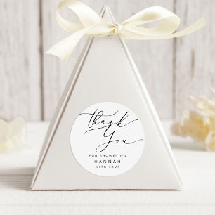 Modern Minimalistisch Danke Brautparty Runder Aufkleber