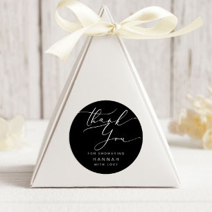 Modern Minimalistisch Danke Brautparty Runder Aufkleber