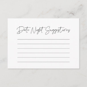 Modern Minimalistisch Date night ideas Begleitkarte