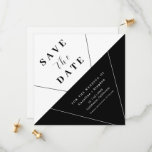 Modern Minimalistisch einfach Save the Date<br><div class="desc">Moderne und minimale Hochzeit speichern das Datum - Schwarz | Weiß. Dieses Produkt hat Text auf der Vorder- und Rückseite.</div>