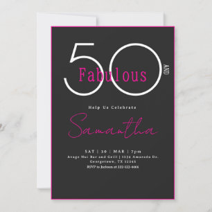 Modern Minimalistisch Fünfzig und Fantastisch 50.  Einladung