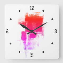 Modern minimalistisch lila rosa abstrakt quadratische wanduhr