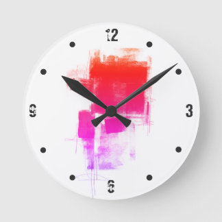 Modern minimalistisch lila rosa abstrakt runde wanduhr