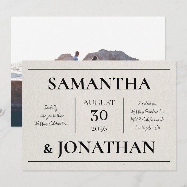 Modern Minimalistisch mit eleganter Fototypografie (Vorne/Hinten)