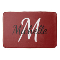 Modern Minimalistisch Red Monogram Name + Initial