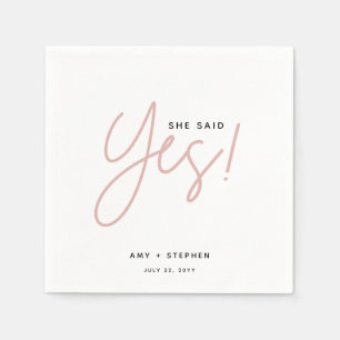 Modern Minimalistisch sagte sie Yes Engagement Par Serviette