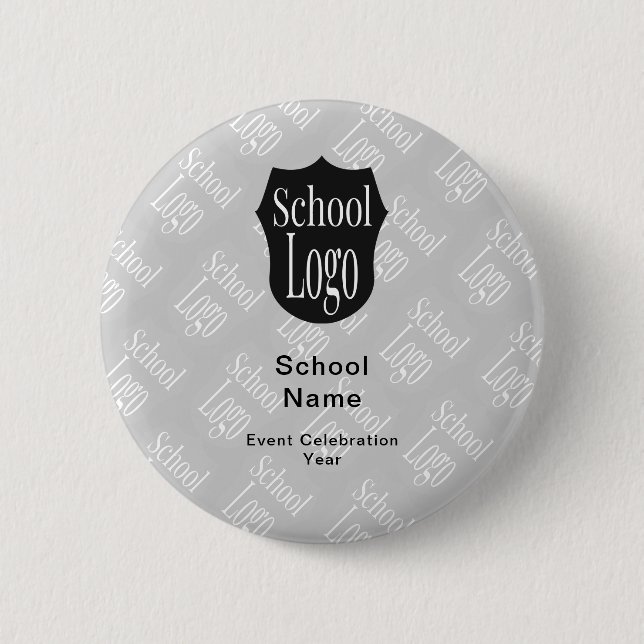 Modern Minimalistisch School Logo Button (Vorderseite)