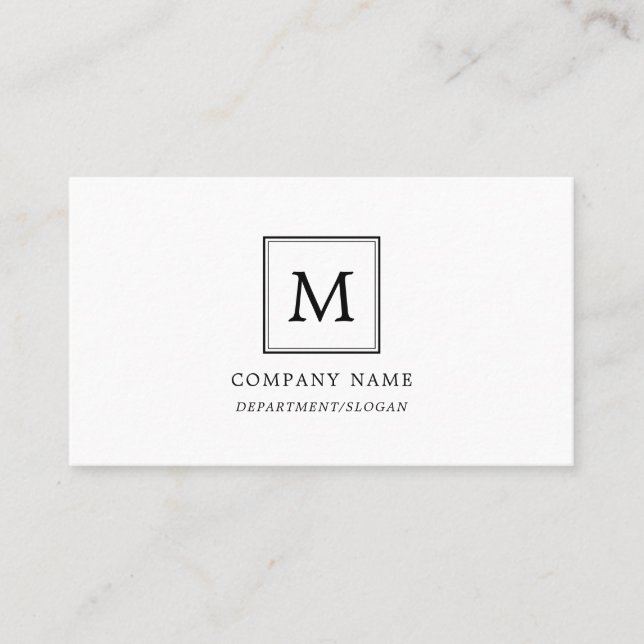 Modern Minimalistisch Square Monogram Visitenkarte (Vorderseite)