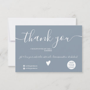 Modern minimalistisch staubblauer Orden Danke