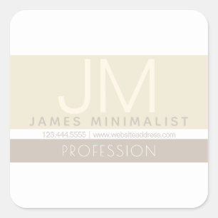 Modern Minimalistisch Taupe Erdtöne Quadratischer Aufkleber