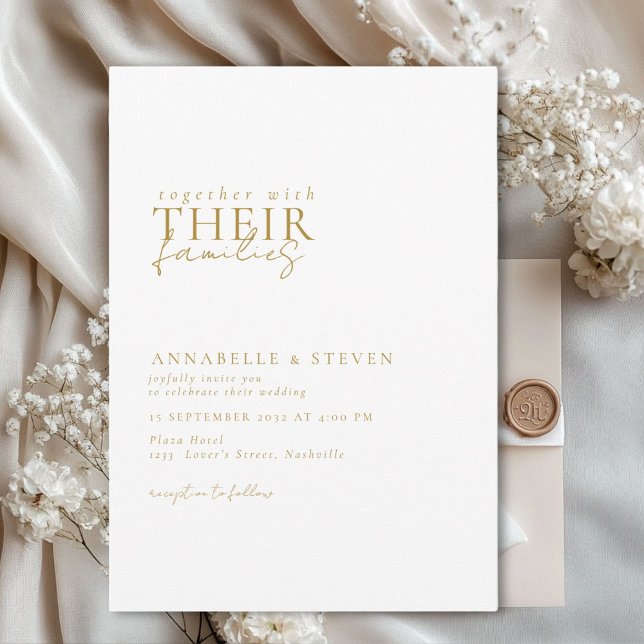 Modern, minimalistisch, weiß, Hochzeit Einladung (Modern, minimal, elegant, handwriting font, white Wedding Invitation.)
