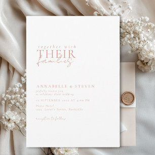 Modern, minimalistisch, weiß, Hochzeit Einladung