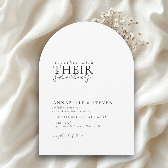 Modern, minimalistisch, weiß, Hochzeit Einladung (Modern, Minimal, White, Wedding Invitation)