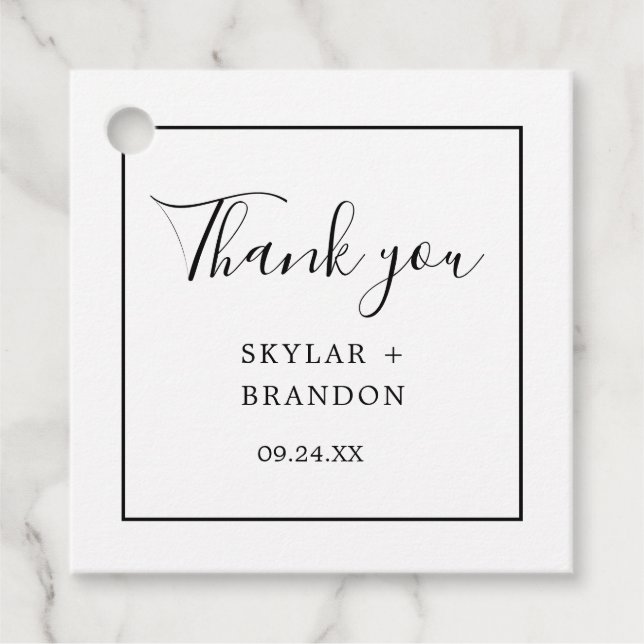 Modern Minimalistisch White Vielen Dank Geschenkanhänger (Vorderseite)