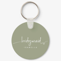 Modern Minimalistische Bridesmaid Script Sage Gree