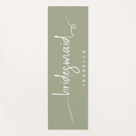 Modern Minimalistische Bridesmaid Script Sage Gree Yogamatte