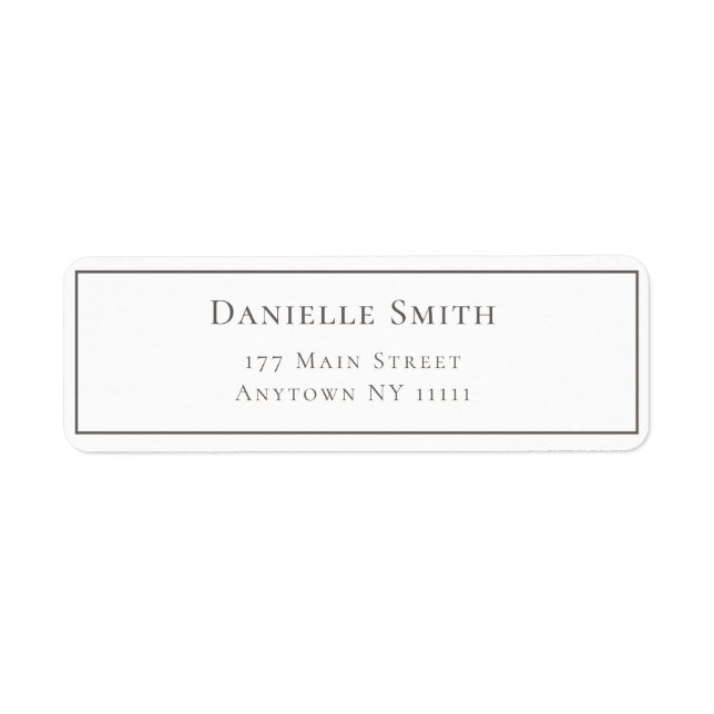 Modern Minimalistische Rücksendeadresse (Vorne)