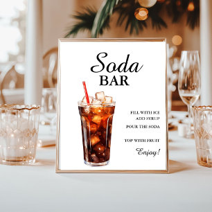 Modern Minimalistische Soda Bar Summer Birthday si Poster