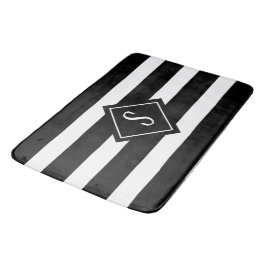 Modern Minimalistische Streifen Monogram Badematte