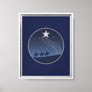 Modern-minimalistische Weihnachts-Silber-Eleganz Leinwanddruck