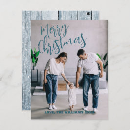 Modern Minimalistische Weihnachtsfamilienfotokarte Feiertagskarte