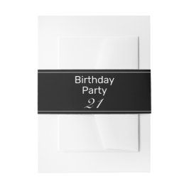 Modern Minimalistische White Black Birthday Party Einladungsbanderole