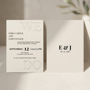 Modern-minimalistische "WIR HEIRATEN"-geprägte Hoc Einladung