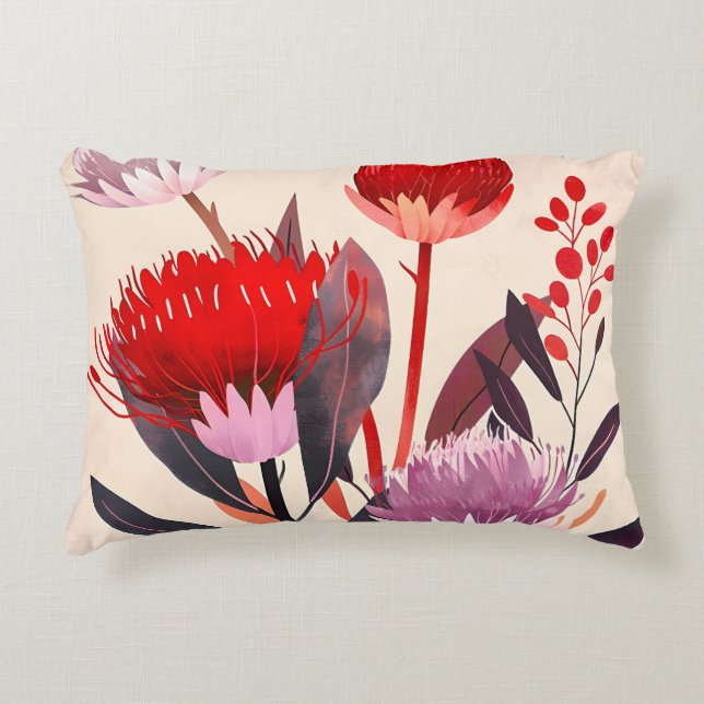 Modern minimalistischer Boho-Blumen-Botanik Dekokissen (Vorderseite)