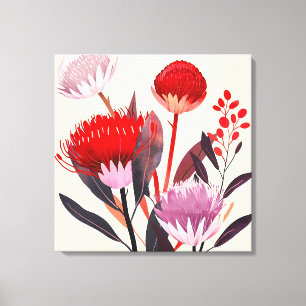 Modern minimalistischer Boho-Blumen-Botanik Leinwanddruck