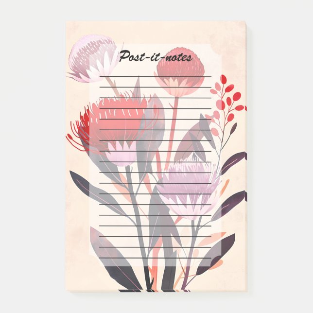 Modern minimalistischer Boho-Blumen-Botanik Post-it Klebezettel (Vorderseite)