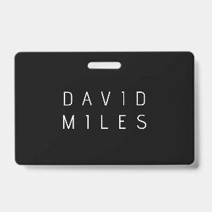 Modern minimalistischer editierbarer Name   Schwar Ausweis