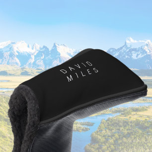 Modern minimalistischer editierbarer Name Schwar Golf Headcover