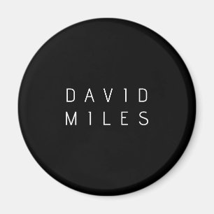 Modern minimalistischer editierbarer Name   Schwar Magnet