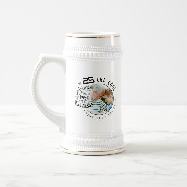 Modern-minimalistischer Geburtstag des Enkels Bierglas (Links)