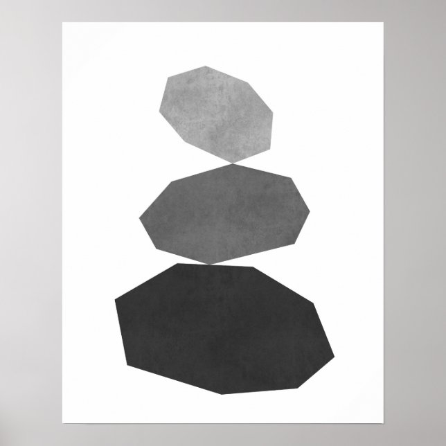 Modern minimalistischer geometrischer Kies-Kunstdr Poster (Vorne)