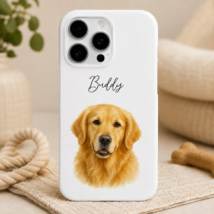 Modern minimalistischer Hund-Foto- und Schriftname iPhone 16 Pro Hülle