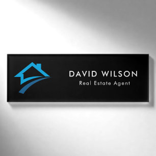 Modern minimalistischer Immobilienmakler-Name-Tag Namenschild