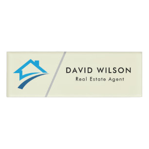 Modern minimalistischer Immobilienmakler-Name-Tag Namenschild