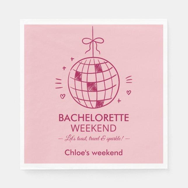 Modern-minimalistischer Junggesellinnen-Abschied | Serviette (Vorderseite)