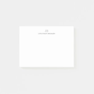 Modern Minimalistischer Monogramm-Name Post-it Klebezettel