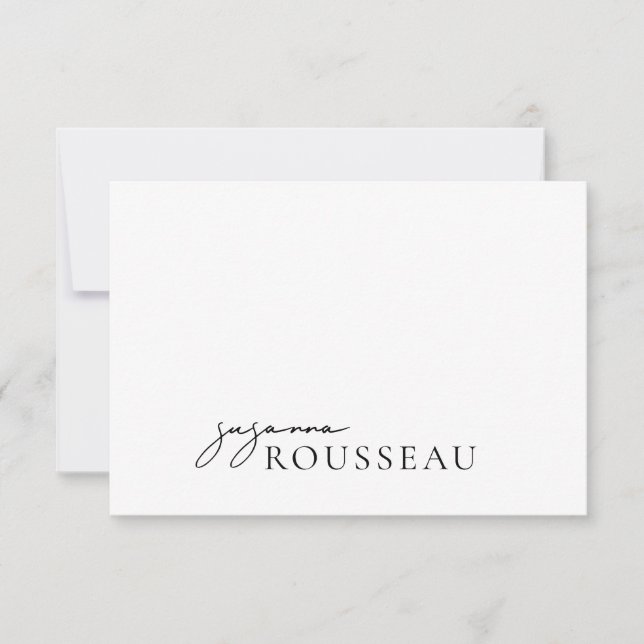 Modern minimalistischer Name Mitteilungskarte (Vorderseite)