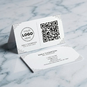 Modern-minimalistischer QR-Code   Luxuriöser Art D Visitenkarte