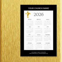 Modern minimalistischer Schwarz-Gold-Magnetkalende