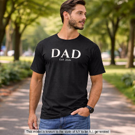 Modern Minimalistischer Schwarzer Dad Established T-Shirt