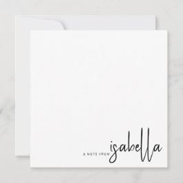 Modern Minimalistischer Skriptname Note from Mitteilungskarte