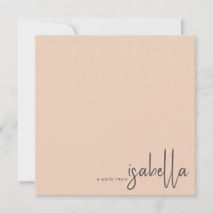 Modern Minimalistischer Skriptname Note from Mitteilungskarte