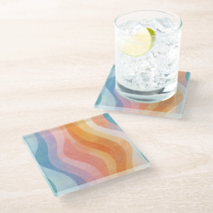 Modern-minimalistischer Wellen-Glasuntersetzer • N Glasuntersetzer