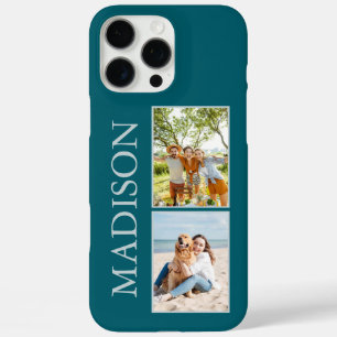 Modern Minimalistisches Aquamarines Monogramm für iPhone 16 Pro Max Hülle