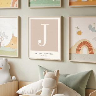 Modern Minimalistisches Baby Name Kinderzimmer Mon Poster